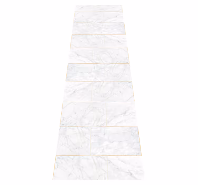 Gray tones gold marble bathroom vinyl rug - TenStickers