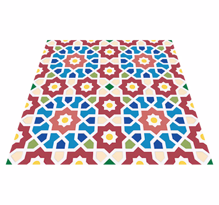 Bathroom vinyl rug arab hydraulic tile design - TenStickers