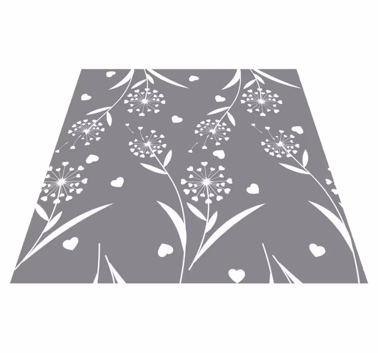 White dandelions bathroom vinyl rug - TenStickers