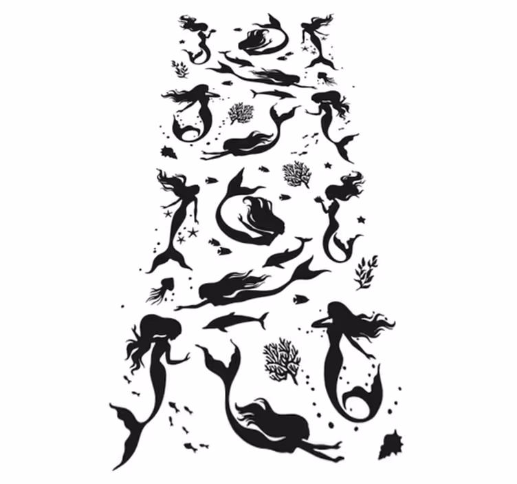 Bathroom vinyl rug mermaid shower vinyl mat - TenStickers