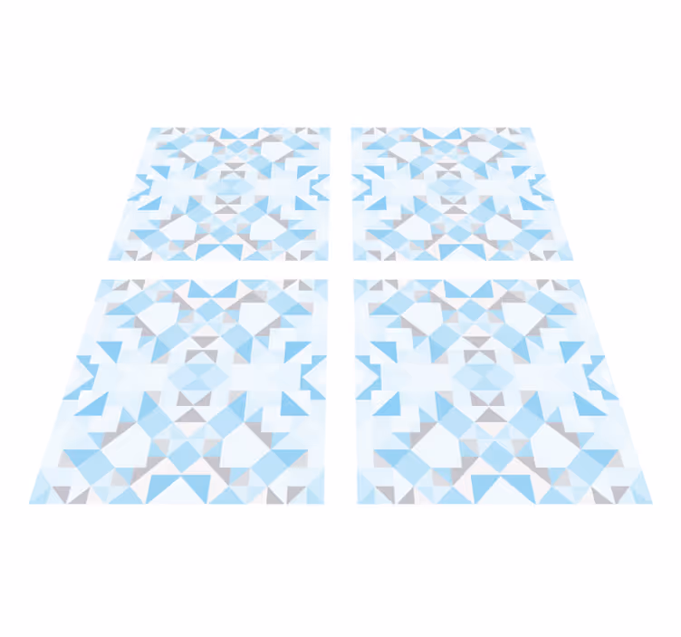 Bathroom vinyl rug in vintage blue grey tiles - TenStickers