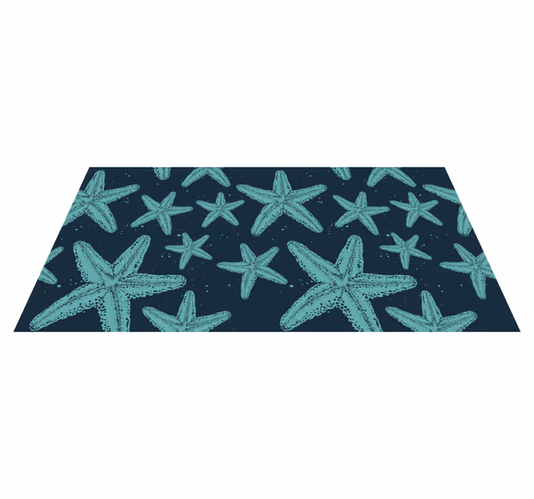 Bathroom vinyl rug in starfish bluetones design - TenStickers