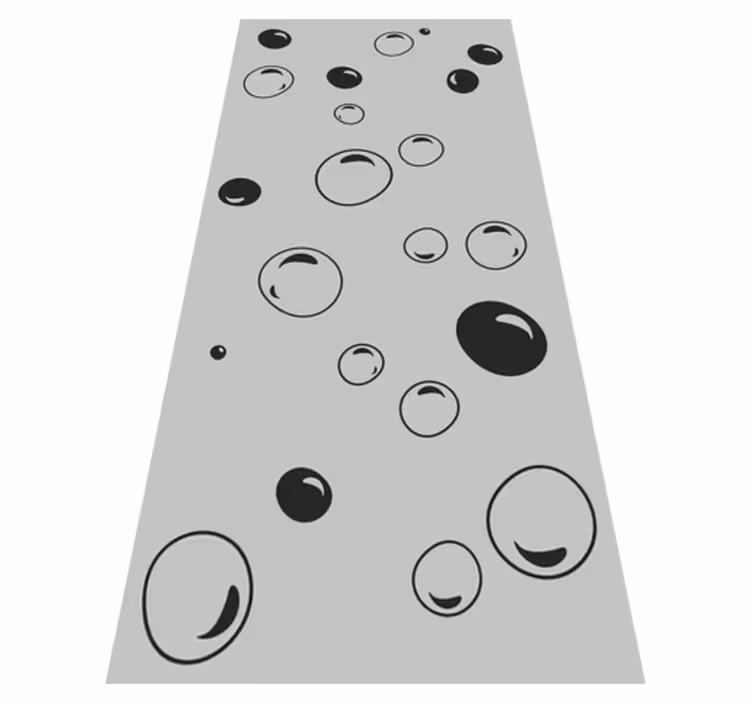 Bubbles printed on translucent bathroom vinyl rug - TenStickers