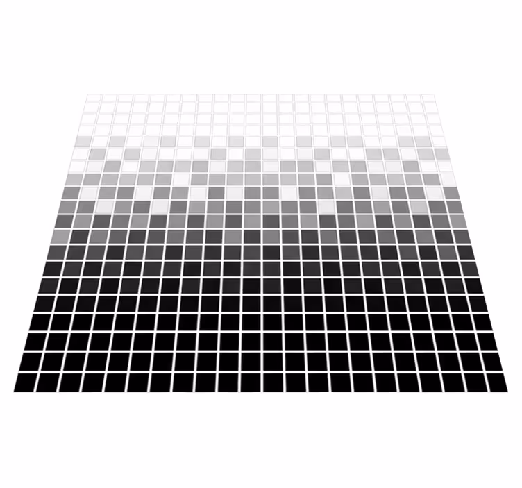 Bathroom vinyl rug with mini black and white tiles - TenStickers