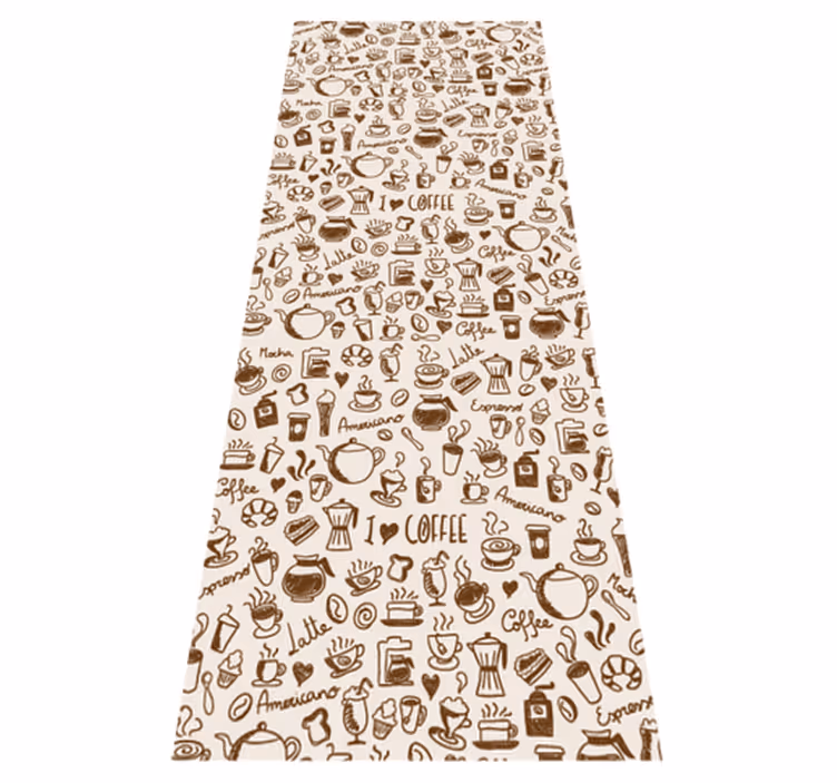 Kitchen vinyl rug coffee-themed door vinyl - TenStickers
