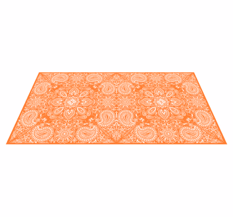 Kitchen vinyl rug paisley tile design - TenStickers