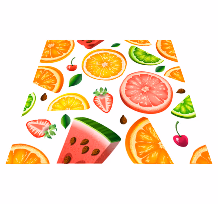 Kitchen vinyl rug fruit border design - TenStickers