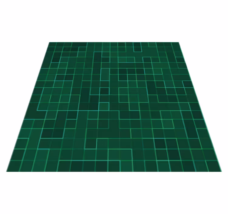 Kitchen vinyl rug abstract bright green mosaic - TenStickers