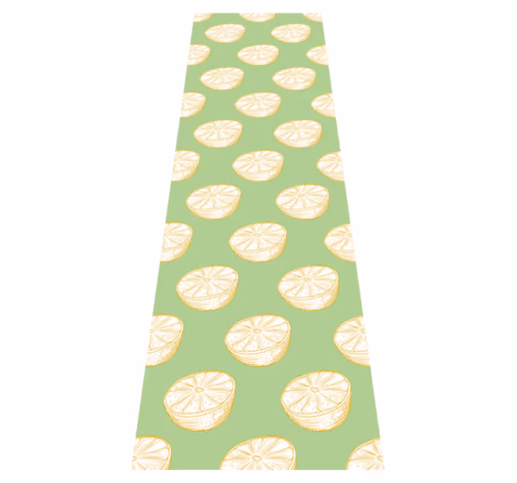 Kitchen vinyl rug hand drawn lemon design - TenStickers