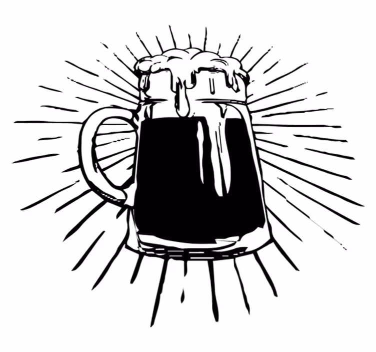 Kitchen vinyl rug beer lantern - TenStickers