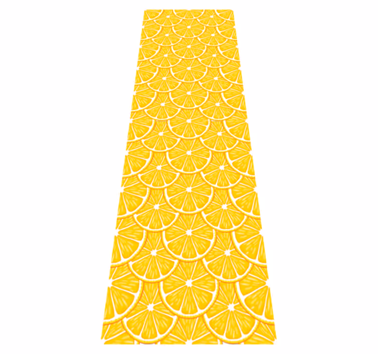 Kitchen vinyl rug with orange pattern fridge - TenStickers