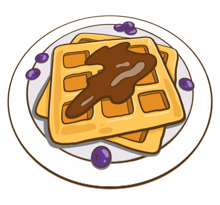 Kitchen vinyl rug with belgium waffle illustration 1 - TenStickers