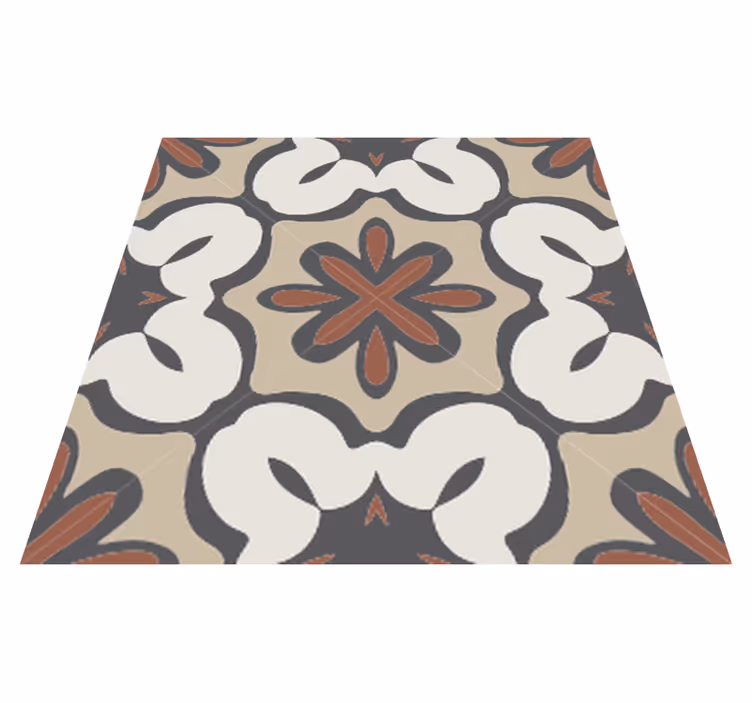 Kitchen vinyl rug in brown gracia hydraulic style - TenStickers