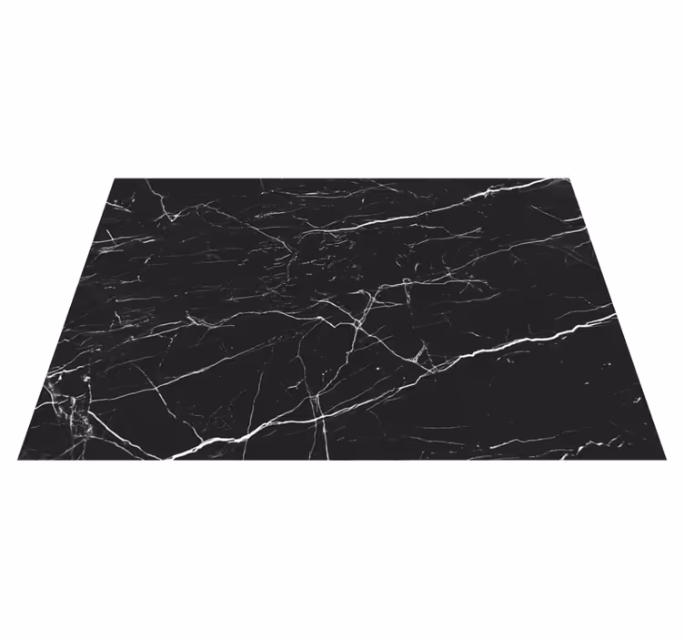 Kitchen vinyl rug black marble design - TenStickers
