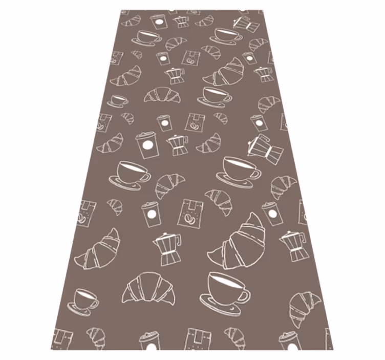 Croissant café owner kitchen vinyl rug - TenStickers