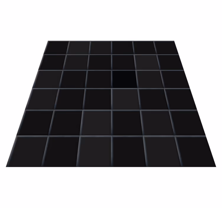 Kitchen vinyl rug in black small tiles design - TenStickers