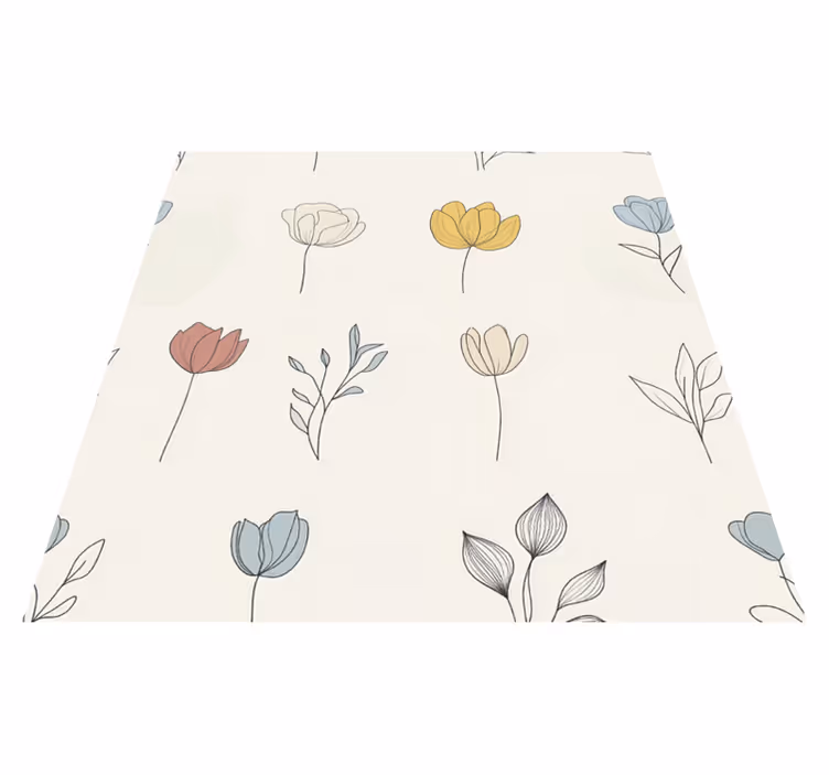 Kitchen vinyl rug set with flower design - TenStickers
