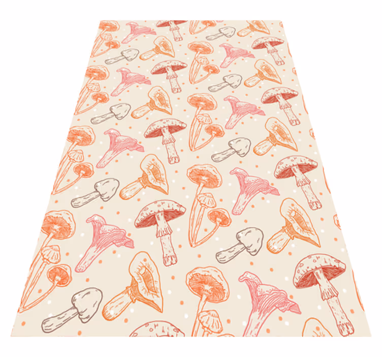 Kitchen vinyl rug set of watercolor mushrooms - TenStickers