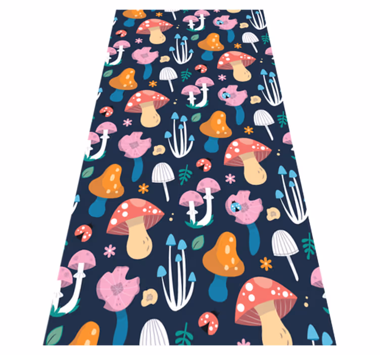 Kitchen vinyl rug with mushroom and ladybug design - TenStickers