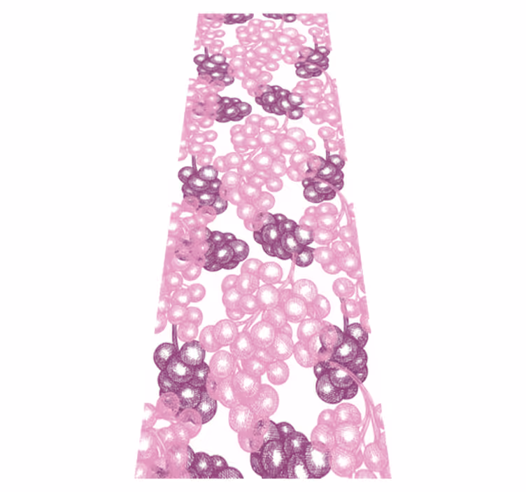 Kitchen vinyl rug with hand drawn pink and purple grapes - TenStickers