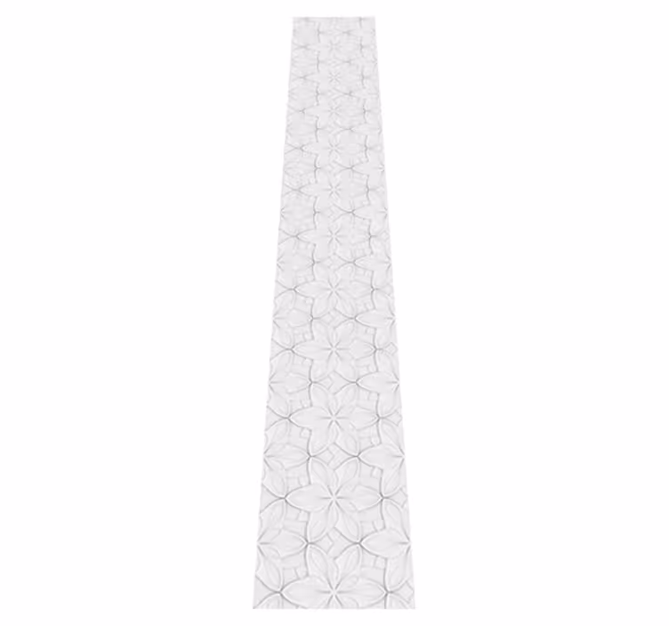 Kitchen vinyl rug with minimalist flower hexagons - TenStickers