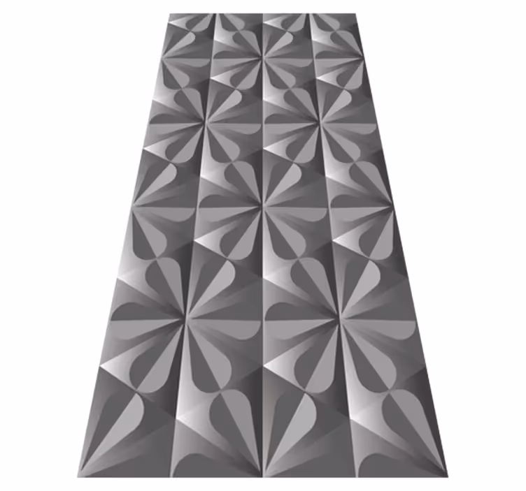 Kitchen vinyl rug with vintage geometric floral design - TenStickers