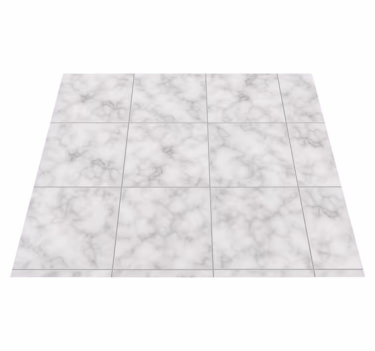 Kitchen vinyl rug in square white marble tile - TenStickers