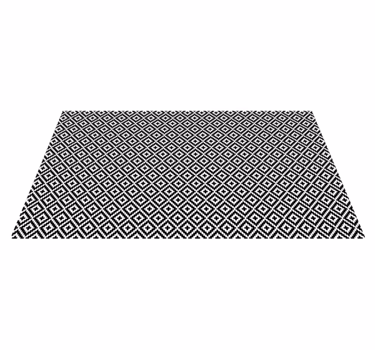 Geometric Black White Design living room rug - TenStickers