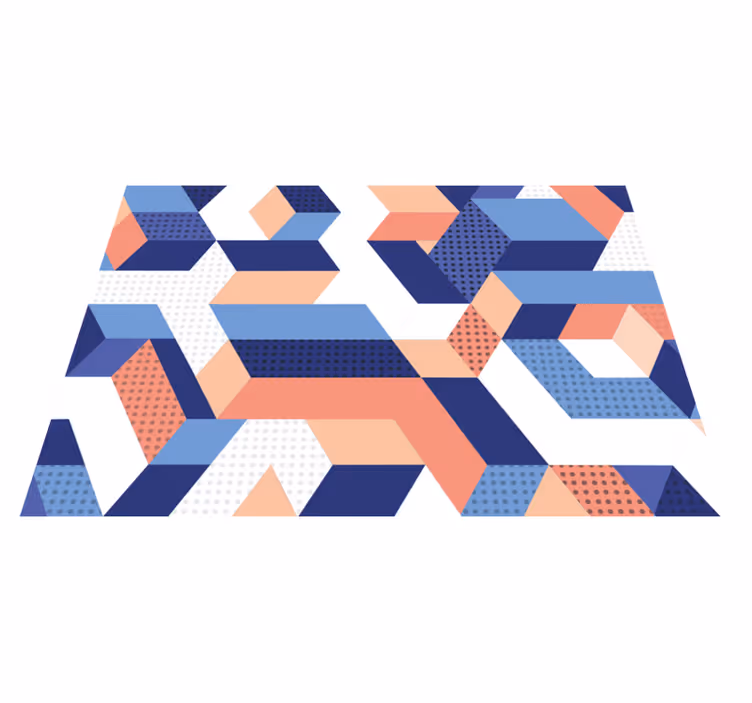 Modern 3d geometric vinyl rug - TenStickers