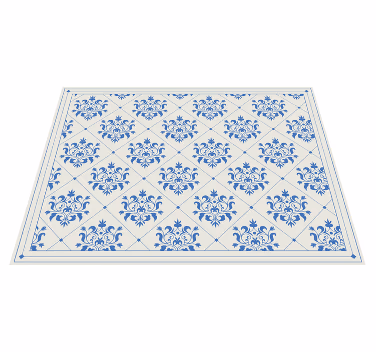 floral ornamental vintage pattern vinyl rug - TenStickers