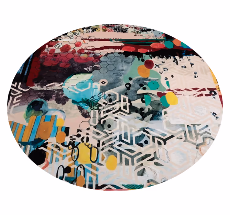 Abstract Splash Motif living room vinyl rug - TenStickers