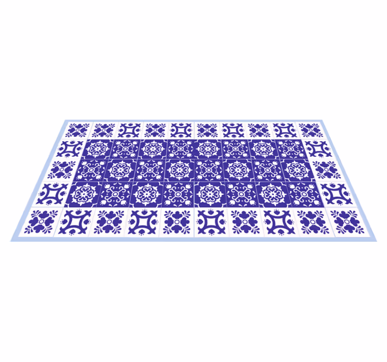 Lovely white and blue  tile carpet - TenStickers