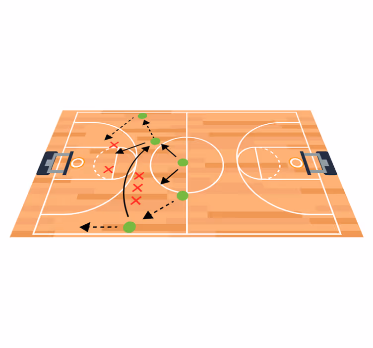 Basketball tactics game strategy teen vinyl rug - TenStickers