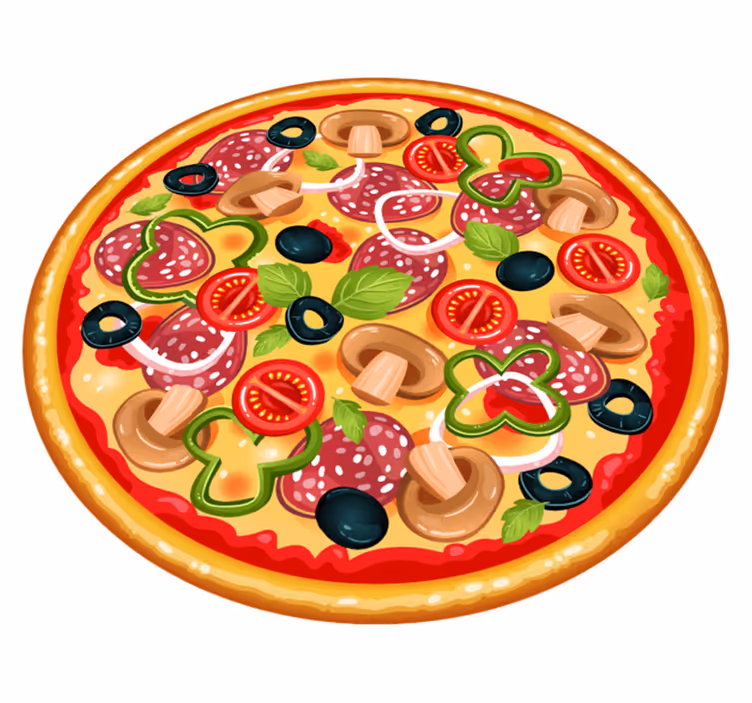 Italy Pizza circular vinyl rug - TenStickers