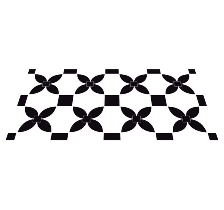 Black printed street vinyl rug black tiles - TenStickers