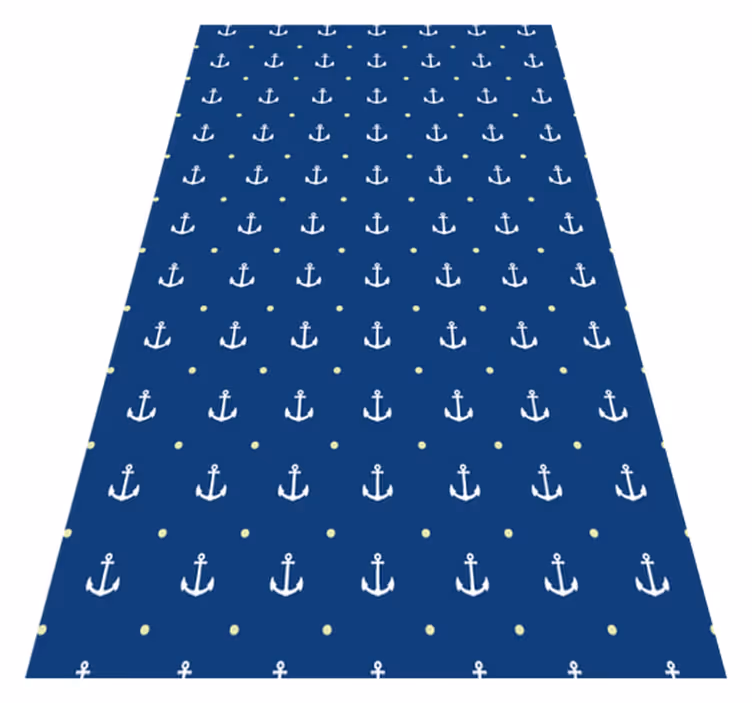 Nautical Anchors blue vinyl rug - TenStickers
