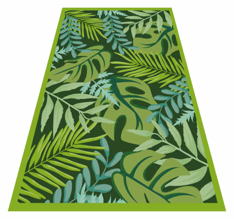 Jungle leaves floral vinyl rug - TenStickers