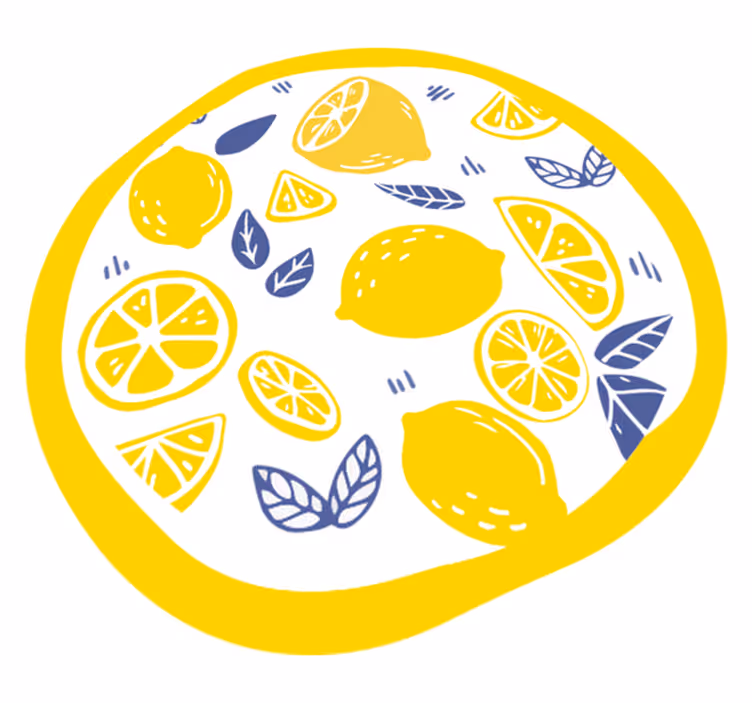 Lemons kitchen floor tiles - TenStickers