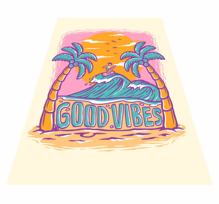 Good Vibes Surf teen vinyl rug - TenStickers