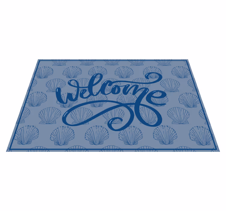 Seashell Welcome Script custom rug - TenStickers