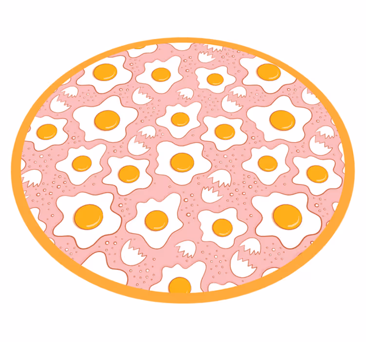 Fried eggs kitchen floor vinyl rug - TenStickers