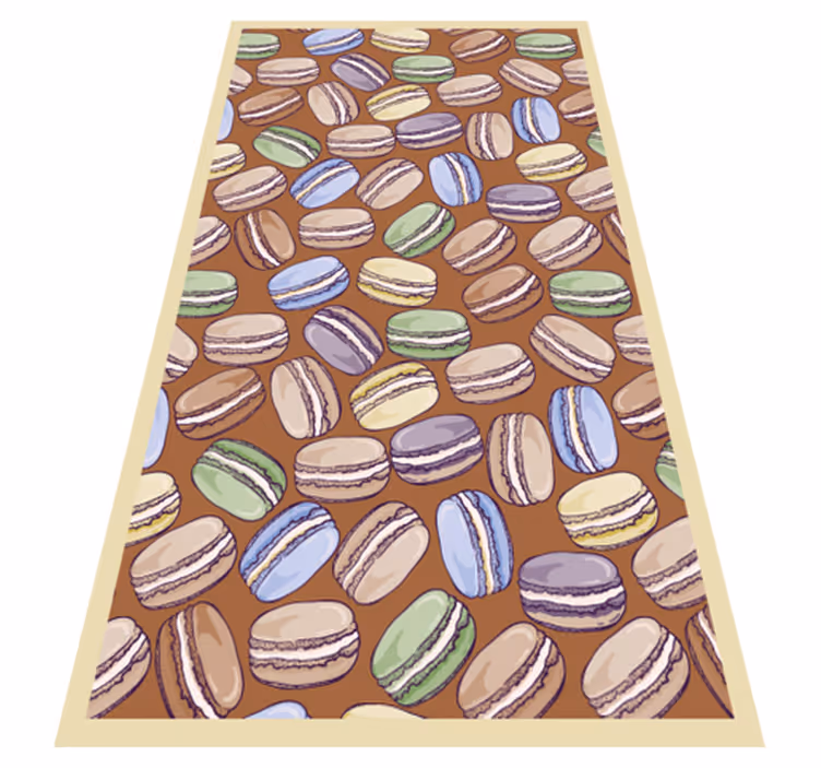 Colorful Macarons Pattern kitchen vinyl rug - TenStickers