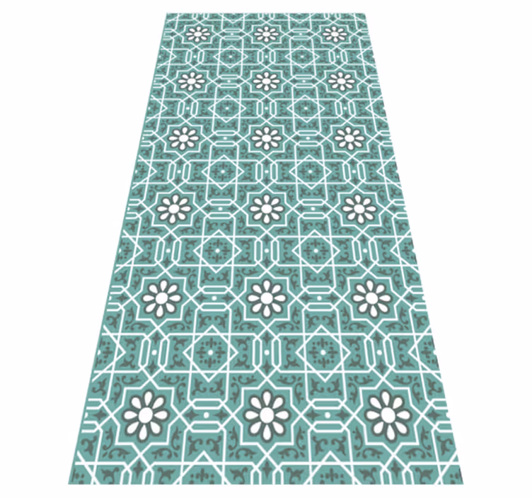 long kitchen vinyl rug with pattern tile carpet - TenStickers
