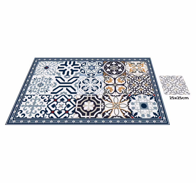 Cement patterns tile vinyl carpet - TenStickers