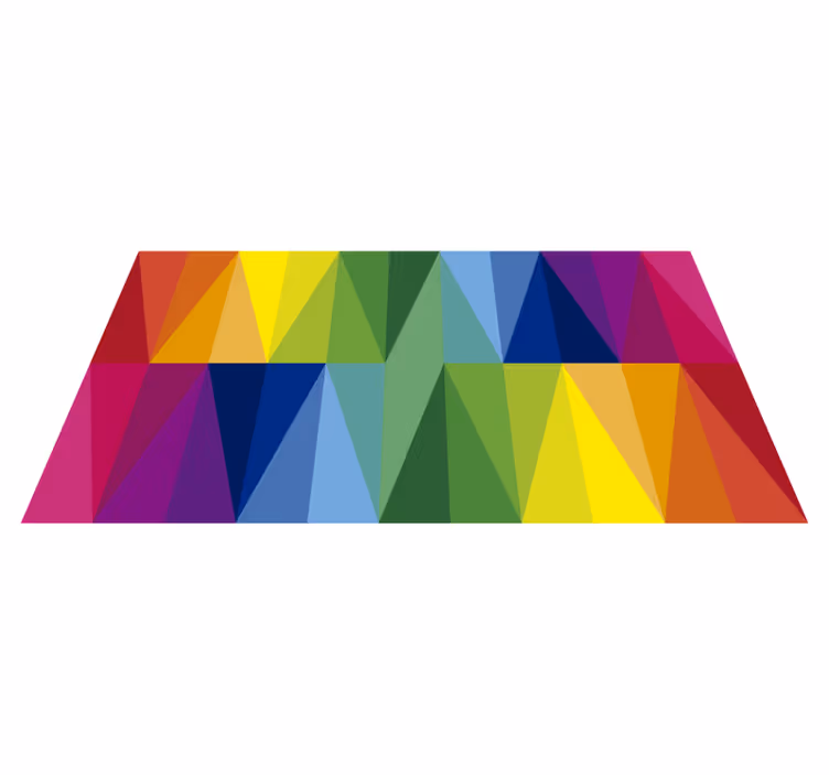 Rainbow triangles geometric vinyl rugs - TenStickers
