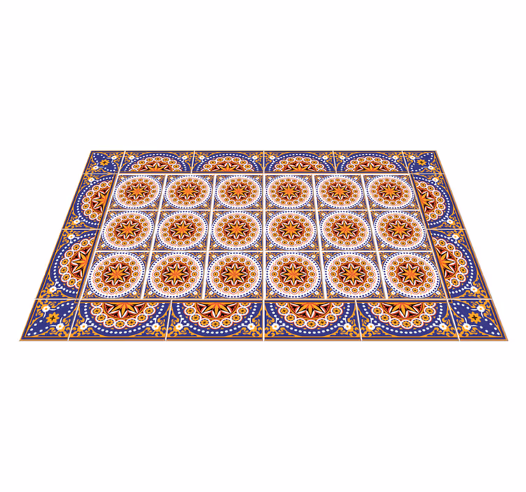Mandala Mosaic Pattern tile vinyl rug - TenStickers