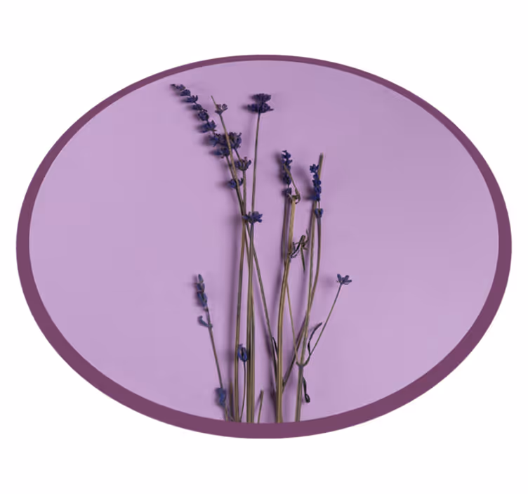 Lavender Silhouette floral vinyl rug - TenStickers