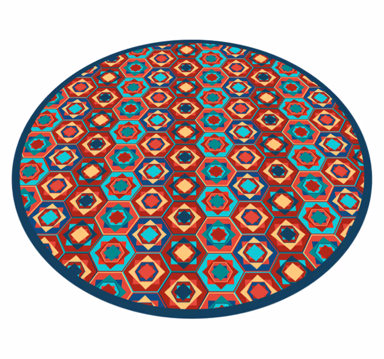 Colorful geometric hexagons vinyl rugs - TenStickers