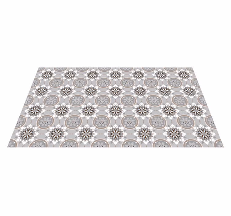 floor flower tile modern rug - TenStickers