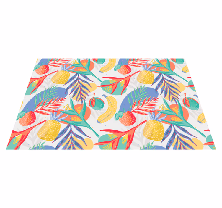 Tropical Delight Pattern floral vinyl rug - TenStickers